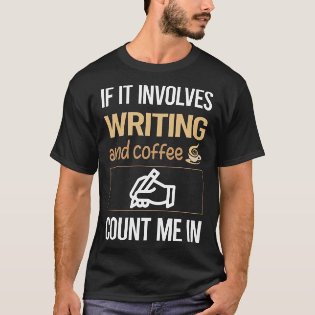 T-shirt Écrivain Love Coffee (Devant)
