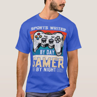 T-shirt Écrivain sportif par joueur de jour par vidéo de n