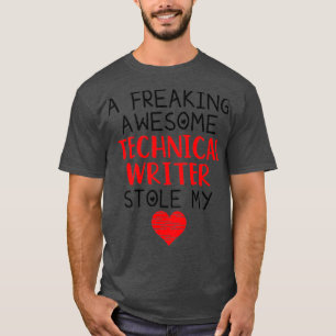 T-shirt Écrivain technique Valentines Funny Coeur rouge