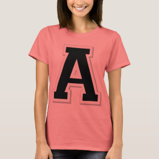 T-shirt Écrivez-le à la lettre initiale Un doigt de femme
