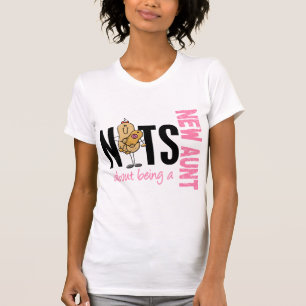 T-shirt Écrous au sujet d'être une nouvelle tante 1 rose