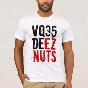 T-shirt ÉCROUS de VQ35 DEEZ (rouges/noir) avec le logo du