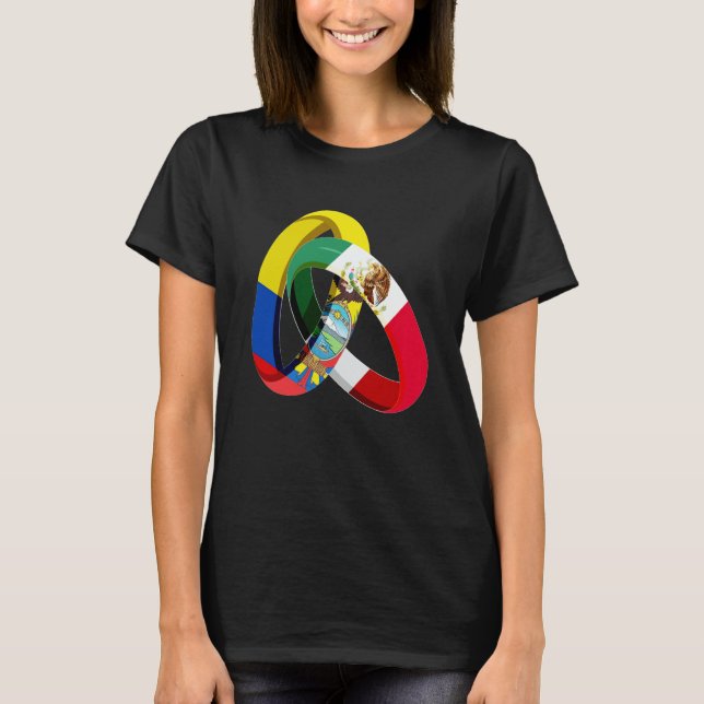T-shirt Ecuador Flag Mexico Grown Ring Marriage Wedding (Devant)