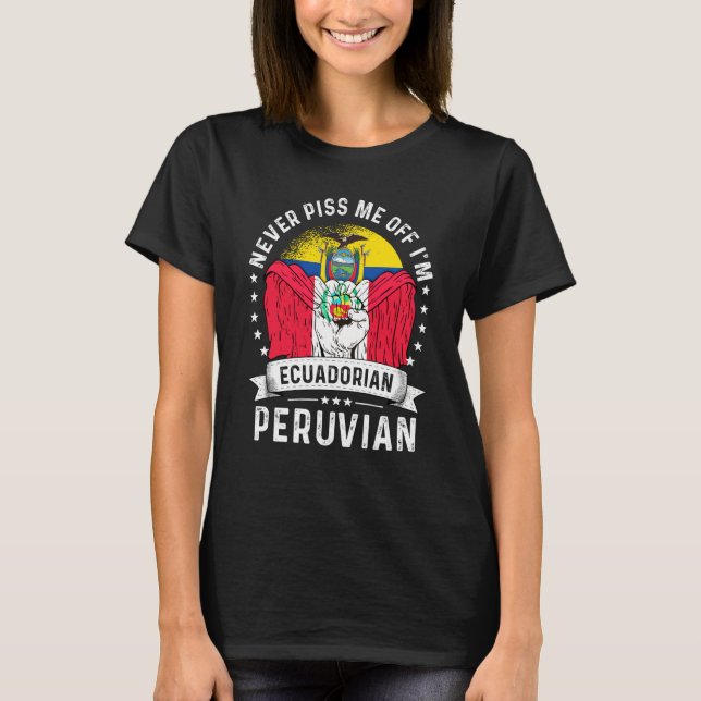 T-shirt Ecuador Flag Peru Grown Humor Citizen Pride (Devant)