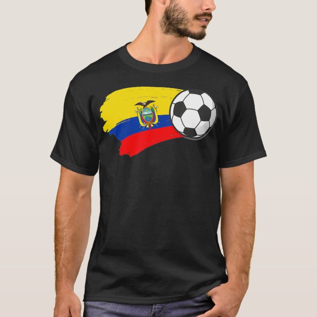 T-shirt Ecuador Flag Soccer Ecuadorian Futbol Hispanic Roo (Devant)