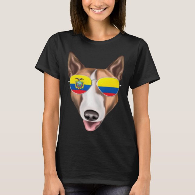 T-shirt Ecuadorian Flag Bull Terrier Dog Ecuador Pocket (Devant)