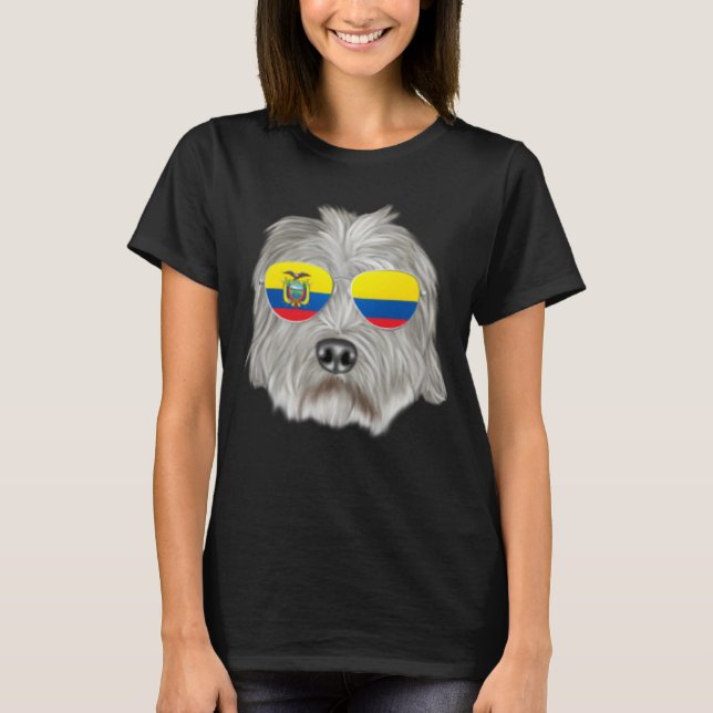 T-shirt Ecuadorian Flag Dandie Dinmont Terrier Dog Ecuador (Devant)