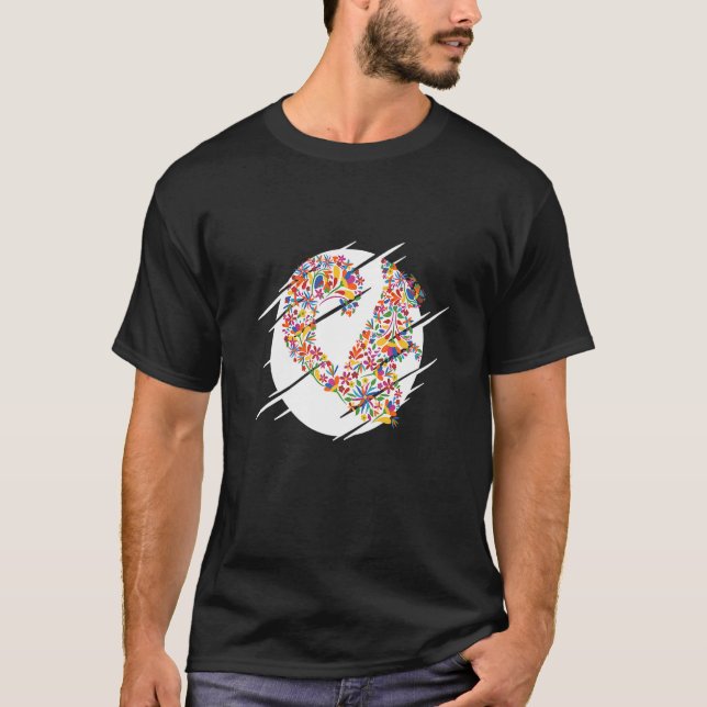 T-shirt Écureuil à fleurs botaniques (Devant)