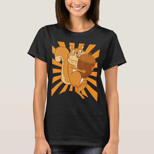 T-shirt Écureuil accaparant la noisette (Devant)