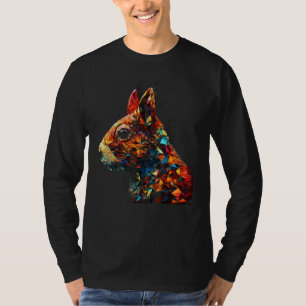T-shirt Écureuil Animal Coloré Polygone Écureuil