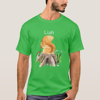 T-shirt Écureuil animal de forêt avec le nom de famille Li