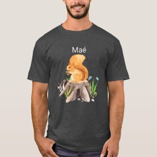 T-shirt Écureuil animal de forêt avec le nom de famille Ma
