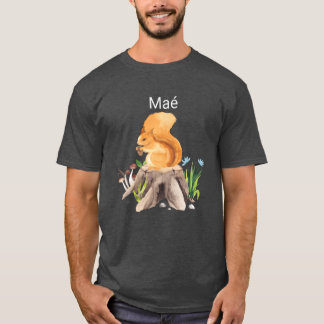T-shirt Écureuil animal de forêt avec le nom de famille Ma