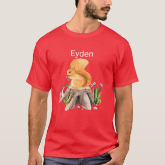 T-shirt Écureuil animal de forêt avec le nom Eyden fille