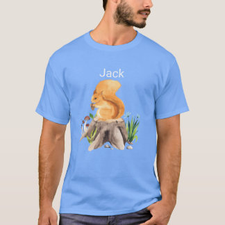 T-shirt Écureuil animal de forêt avec le nom Jack garçon