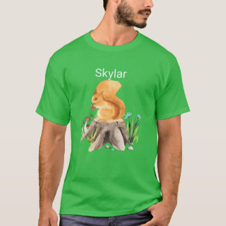 T-shirt Écureuil animal de forêt avec le nom Skylar drôle