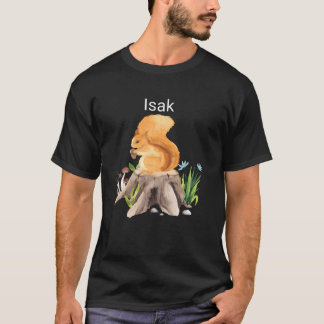 T-shirt Écureuil animal de forêt avec nom Isak amis