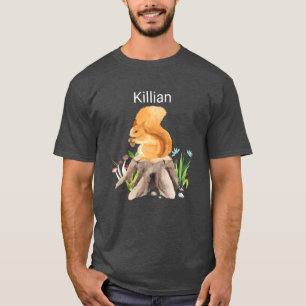 T-shirt Écureuil animal de forêt avec nom Killian amis