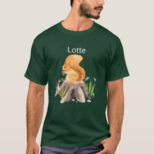 T-shirt Écureuil animal de forêt avec nom Lotte vintage