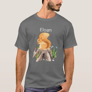 T-shirt Écureuil animal de forêt avec un nom Eloan drôle