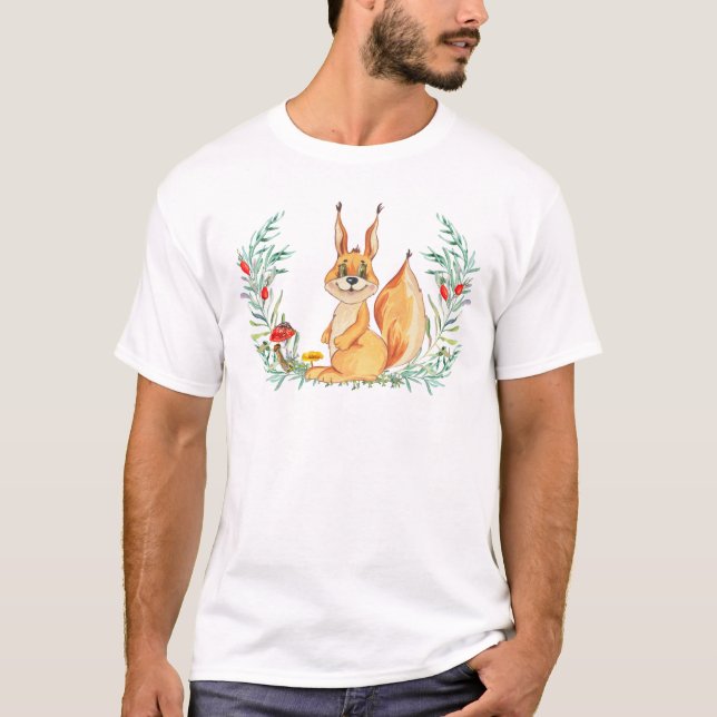 T-shirt Écureuil aquarelle (Devant)