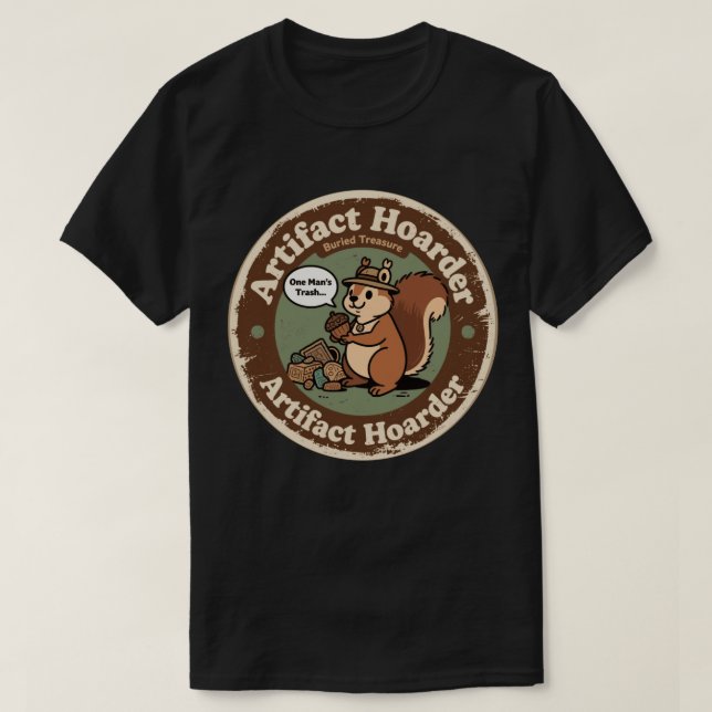 T-shirt Écuréuil Archéologue Rigolo Collectionneur (Design devant)