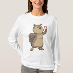 T-shirt Écureuil au Poker avec des jetons de Poker