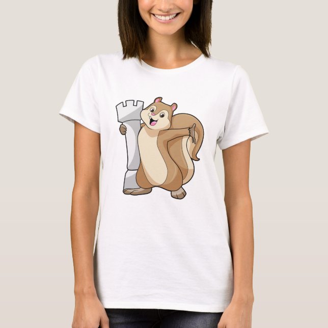 T-shirt Écureuil aux échecs avec le roi (Devant)