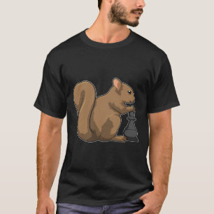 T-shirt Écureuil aux échecs avec pièce d'échecs Évêque