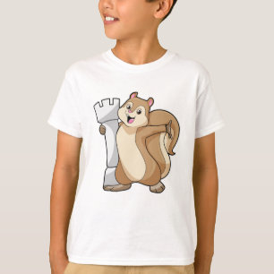 T-shirt Écureuil aux échecs avec pièce d'échecs King