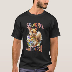 T-shirt écureuil avec fleurs mignon écureuil chuchoter chp