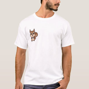 T-shirt Écureuil Brun Mignon Dessin Animé