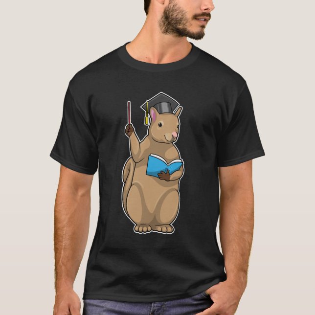 T-shirt Écureuil comme enseignant avec livre (Devant)