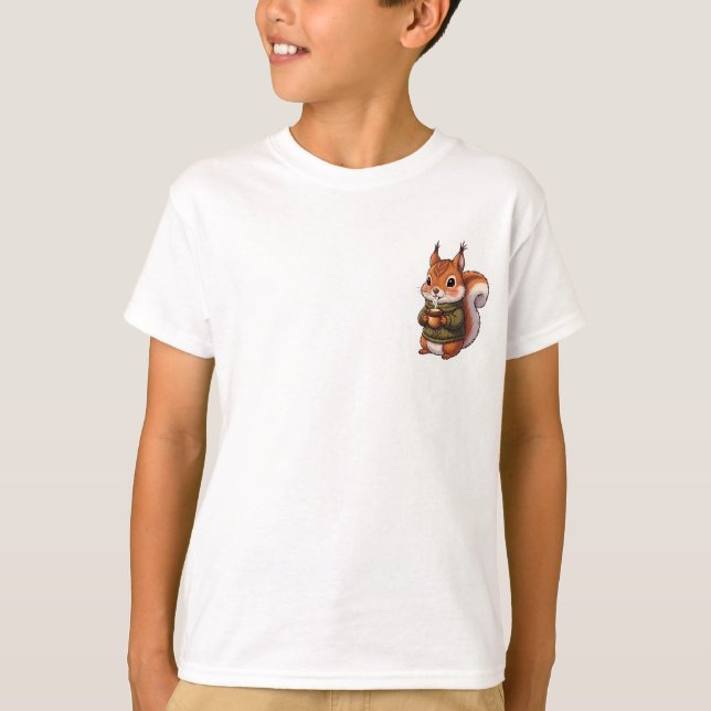T-shirt Écureuil Confortable dans un Pull Tricoté pour Enf (Devant)