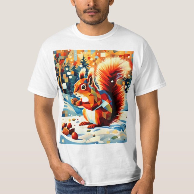T-shirt Écureuil dans la neige 5 (Devant)
