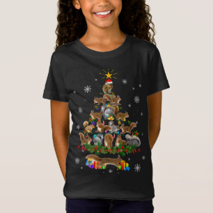 T-Shirt Écureuil d'arbre de Noël Lumières Écureuil chou éc