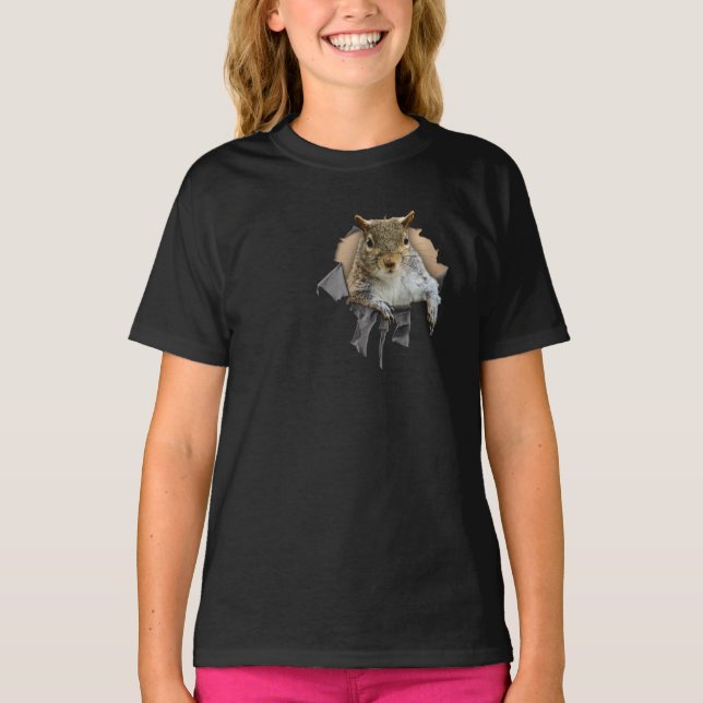 T-shirt Écureuil de chemise arraché (Devant)