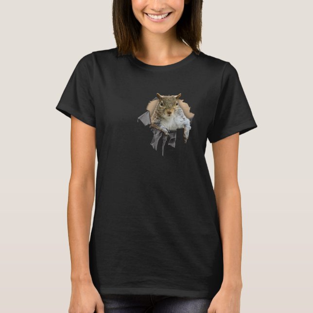 T-shirt Écureuil de chemise arraché (Devant)