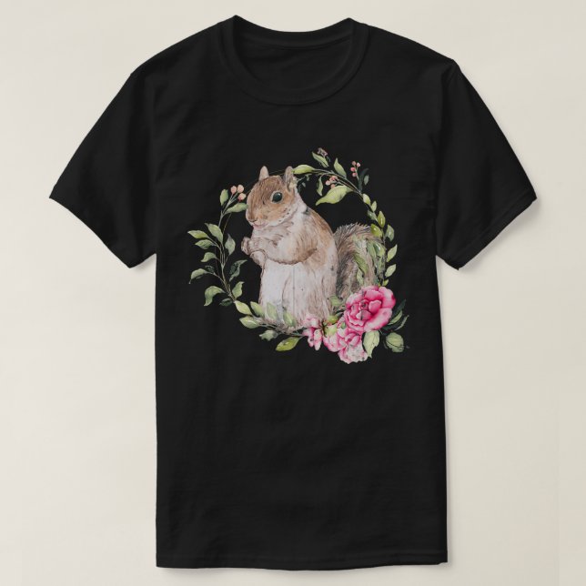 T-shirt Écureuil de fleurs (Design devant)