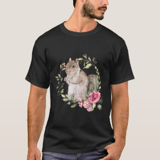T-shirt Écureuil de fleurs