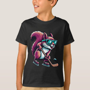 T-shirt Écureuil de hockey sur glace Cool Gles patinage 