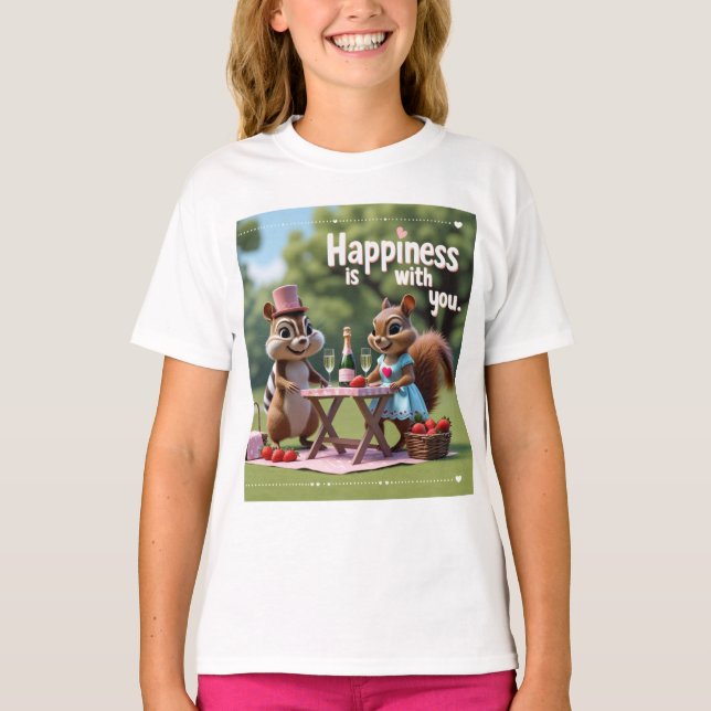 T-shirt Écureuil de l'amour de la Saint-Valentin (Devant)