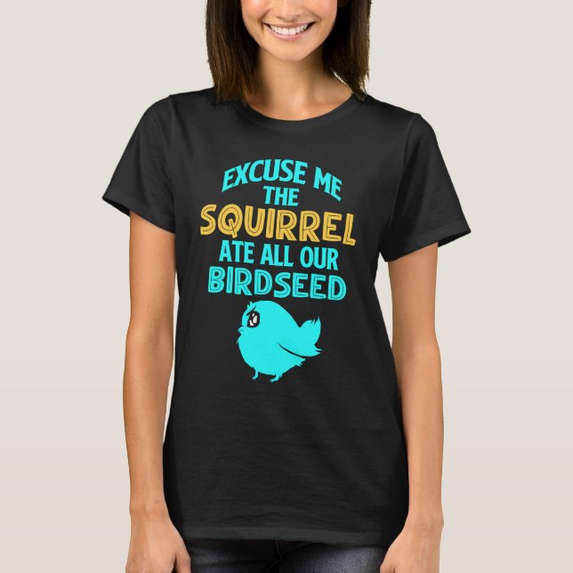 T-shirt Écureuil de mangeoire à oiseaux (Devant)