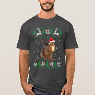 T-shirt Écureuil de Noël Amant Santa Hat Animaux