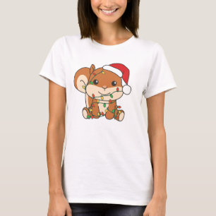 T-shirt Écureuil de Noël Animaux d'hiver Écureuil de vacan
