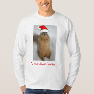 T-shirt Écureuil de Noël avec le chapeau de Noël