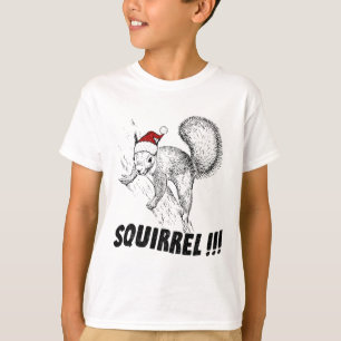 T-shirt Écureuil Drôle Avec Chapeau Vacances De Noël À L'A
