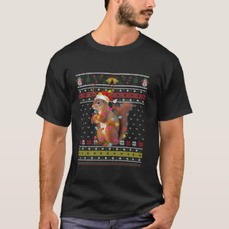 T-shirt Écureuil Drôle Vilain Noël Santa Hat Snowflakes
