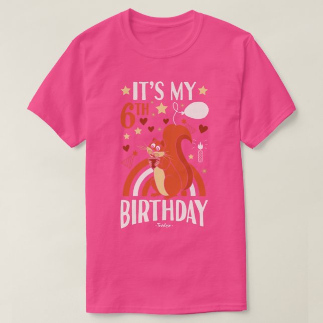 T-shirt Écureuil du 6e anniversaire (Design devant)