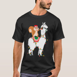 T-shirt Écureuil Éclairage Llama Père Noël Christmas Paja